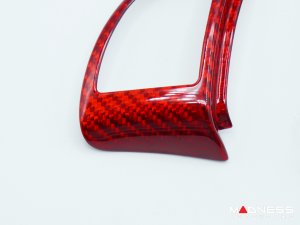 FIAT 500 Steering Wheel Trim Set - 2 pieces - Carbon Fiber - Red Pearl Finish